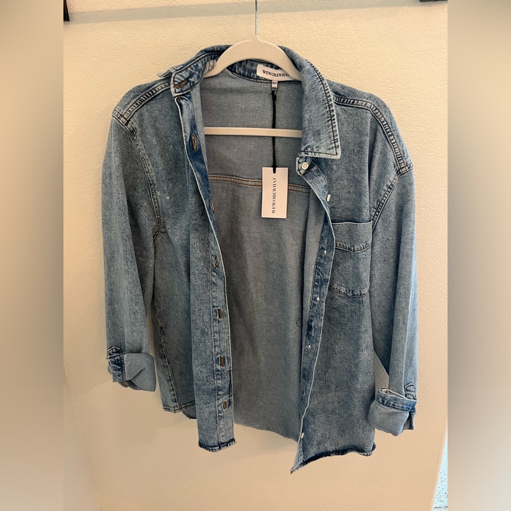 WeWoreWhat Denim button down oversized shirt